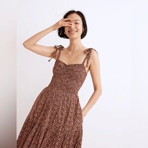 Madewell Lucie Tie-Strap Tiered Midi Dress in Florentine Floral, Size XS